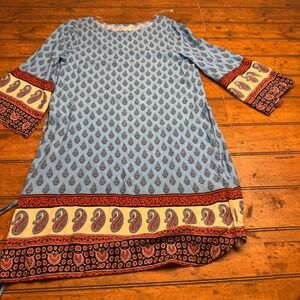 beachlunchlounge collection light blue paisley‎ print tunic cover dress S P